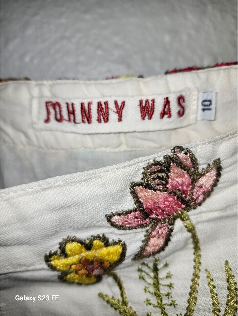 Johnny Was A Line Floral Embroidered Skirt Size 10 - Picture 5 of 8